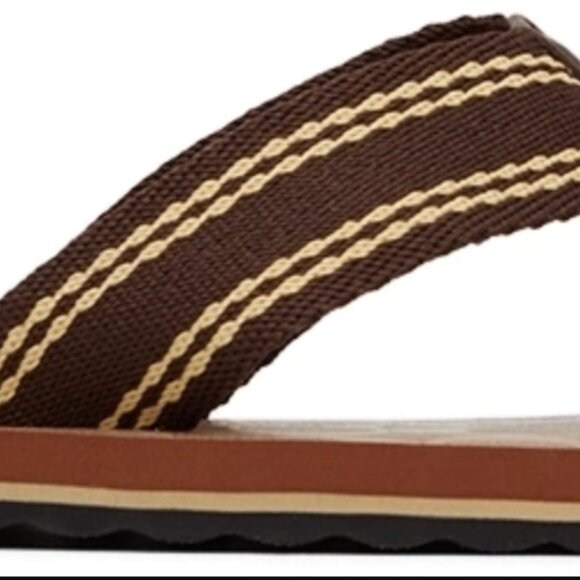 COACH Mens Webbing Flip Flop, Size 8, Tan Signature - Picture 6 of 8
